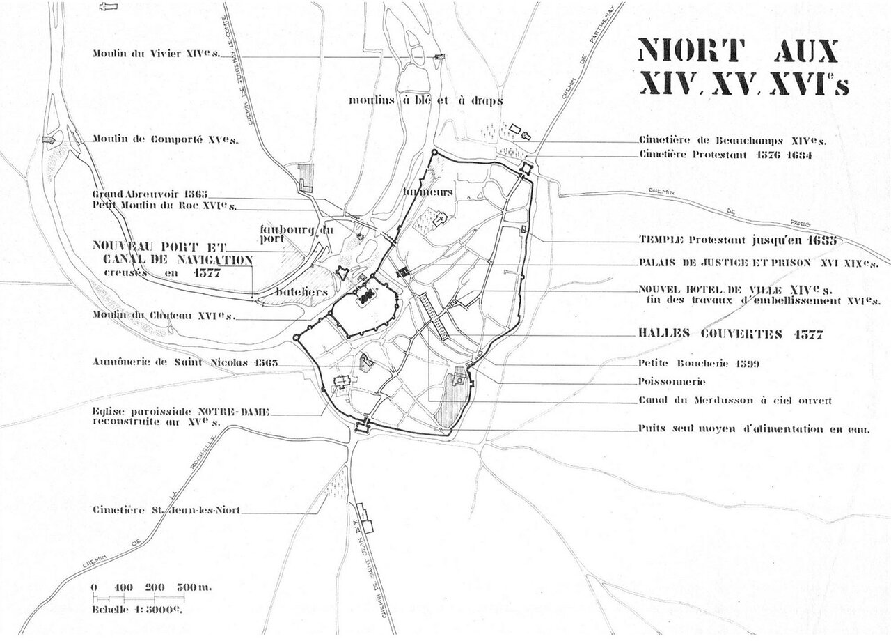 Plan de Niort à la Renaissance