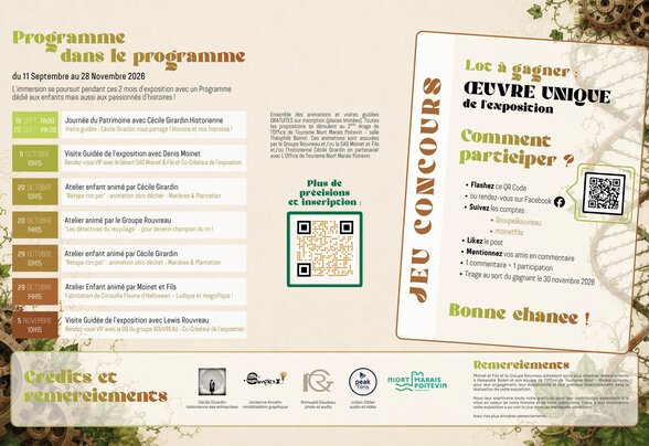 Programme détaillé de l'exposition avec planning des ateliers et jeu concours – Niort Marais Poitevin 2026